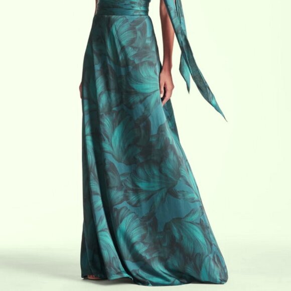 Sachin & Babi Tonal Petal Floral Print Kayla Halter Gown - Picture 2 of 6